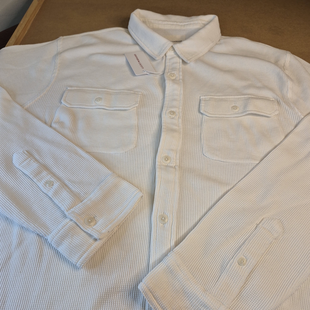 Lucky Brand Off-White Textured Shirt 3195/385
